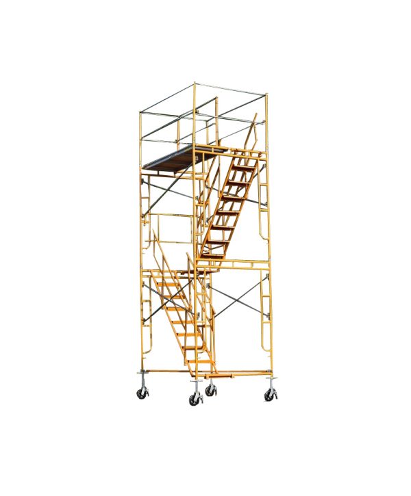 14' Deluxe Rolling Scaffolding Tower w/ Internal Stairs