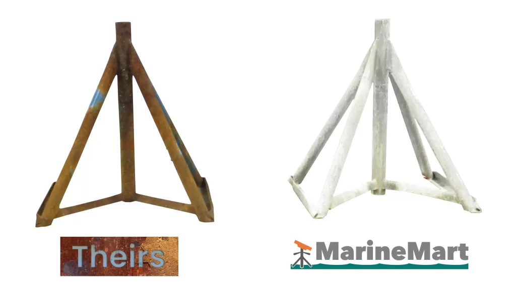 Rusty Boat Stand vs. MarineMart Boat Stand