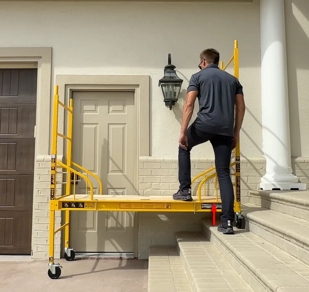 Stair access with a ScaffoldMart Multifunction Unit